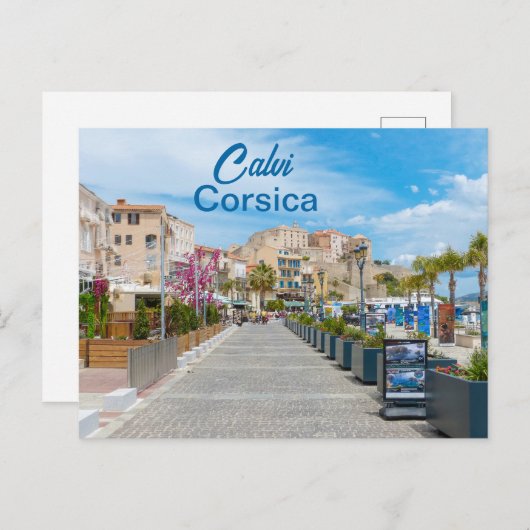Carte Postale Promenade de Calvi en Corse (Devant / Derrière)
