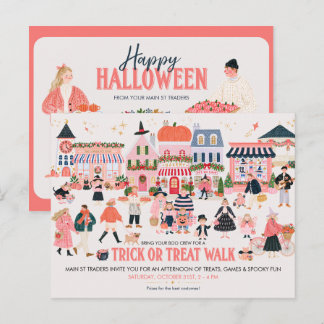 Carte Postale Promenade de Halloween capricieuse ou farce ou fri