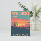 Carte Postale Promenade de la Côte du New Jersey au coucher du s (Debout devant)