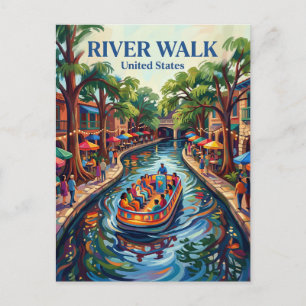 Carte Postale Promenade de la rivière de San Antonio Texas