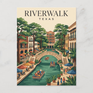 Carte Postale Promenade de la rivière de San Antonio Texas