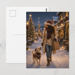 Carte Postale Promenade de Noël avec Lina