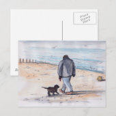Carte Postale Promenade du chien - 05 (Devant / Derrière)