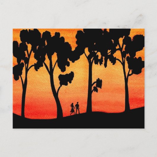 Carte Postale Promenade du coucher du soleil (Devant)