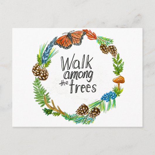 Carte postale Promenade parmi les arbres (Devant)