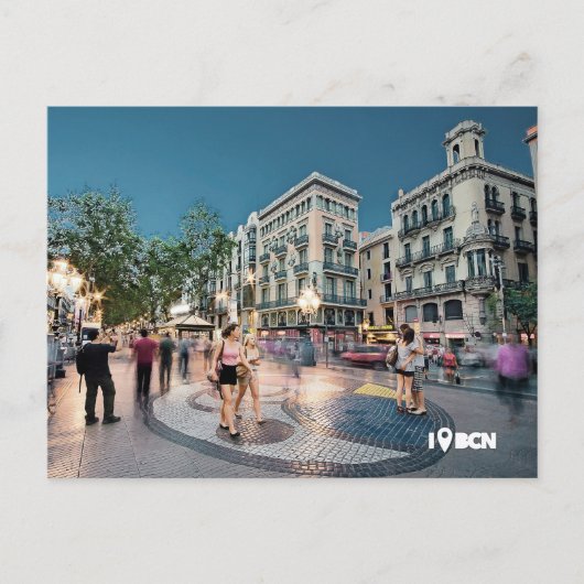 Carte Postale Promenez-vous et embrassez-vous à La Rambla, Barce (Devant)