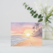 Carte Postale Promenez-vous sur la plage | Aquarelle Océan (Debout devant)