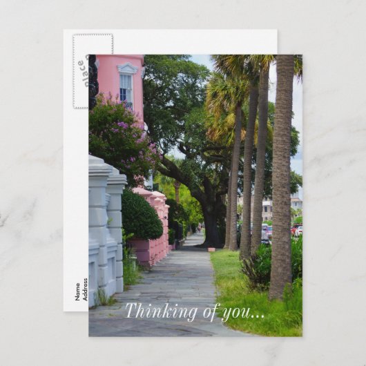 Carte Postale Promenez-Vous Sur Rainbow Row En Pensant À Vous (Devant / Derrière)