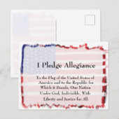 Carte Postale Promesse D'Allégeance Et Drapeau (Devant / Derrière)