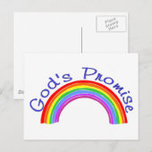 Carte Postale promesse de Dieu avec arc-en-ciel chrétien (Devant / Derrière)