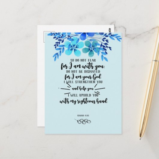 Carte Postale Promesses de Dieu pour votre besoin - Isa. 41 (Devant/Arrière en situation)