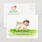 Carte Postale Promo des services de promenade et de séjour pour (Devant / Derrière)