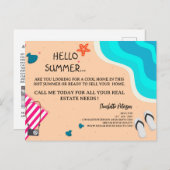 Carte Postale Promotion créative de vente immobilière d'été (Devant / Derrière)