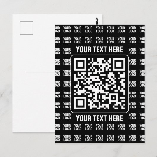 Carte Postale Promotional QR code (editable) plus Logo Pattern (Devant / Derrière)
