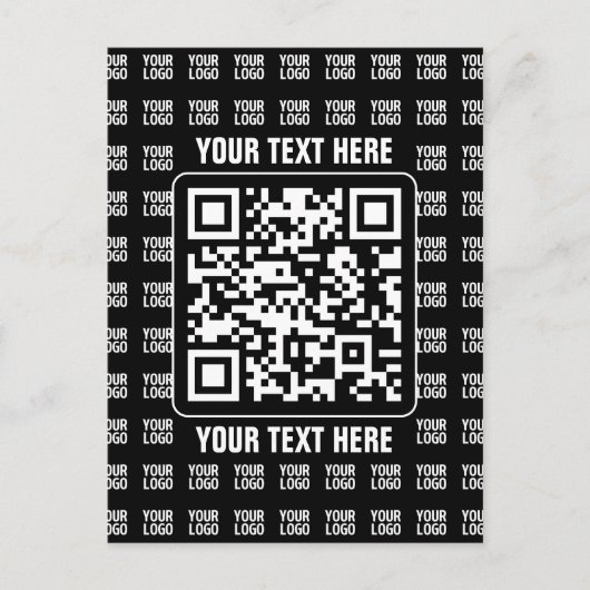 Carte Postale Promotional QR code (editable) plus Logo Pattern (Devant)