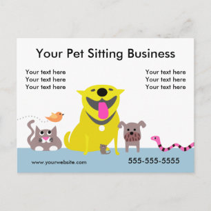 Carte postale promotionnelle de Pet Sitter - bleu