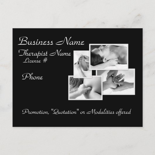 Carte postale promotionnelle Massage/carrosserie (Devant)