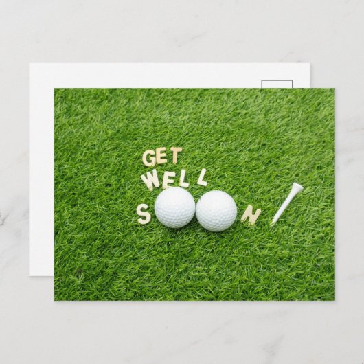 Carte Postale Prompt rétablissement Golfeur avec deux balles de (Devant / Derrière)