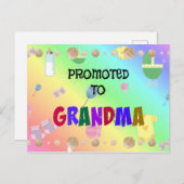 Carte Postale Promu à grand-mère, Design de fête (Devant / Derrière)