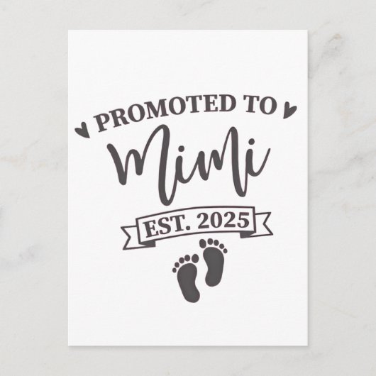 Carte Postale Promu à Mimi Est. Grand-mère à devenir 2025 (Devant)