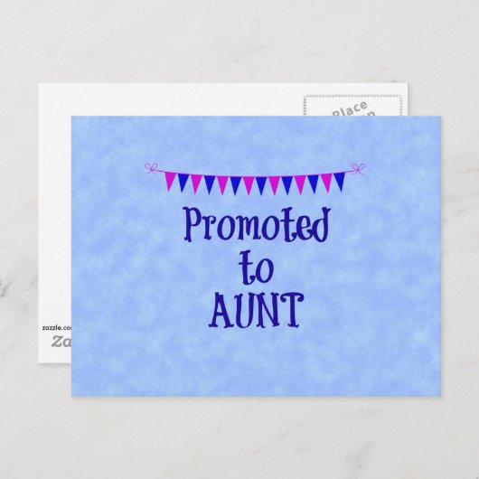 Carte Postale Promu à Tante, bannière sur l'arrière - plan de li (Devant / Derrière)