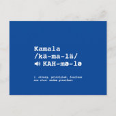 Carte Postale Prononciation de Kamala définition phonétique bleu (Devant)