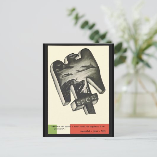 Carte Postale Propagande Mussolini (Debout devant)