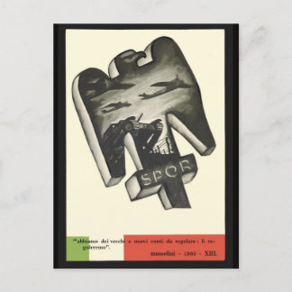 Carte Postale Propagande Mussolini