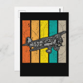 Carte Postale Propeller Plane Retro Airplane Enthusiast (Devant / Derrière)