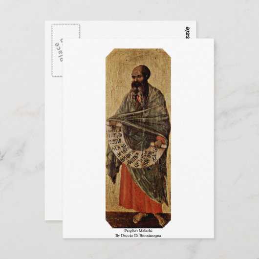 Carte Postale Prophète Malachi Par Duccio Di Buoninsegna (Devant / Derrière)
