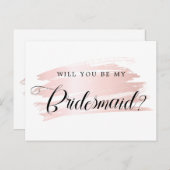 Carte Postale Proposition Chic Blush Pink Strot Bridesmaid (Devant / Derrière)
