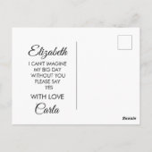 Carte Postale Proposition Chic Bunny Mariage Flower Girl (Dos)