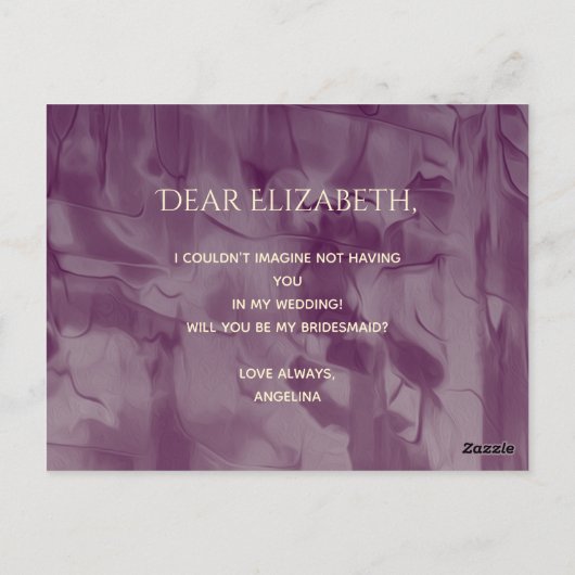 Carte Postale Proposition d'aide-ménagère en or et en noir (Dos)