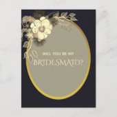 Carte Postale Proposition d'aide-ménagère en or et en noir (Devant)