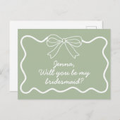 Carte Postale Proposition de la servante d'accueil Sage Green Re (Devant / Derrière)