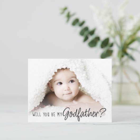 Carte Postale Proposition de parrain | Simple Script classique 2 (Debout devant)