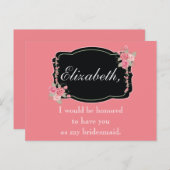 Carte Postale Proposition d'une servante d'État rose et noir (Devant / Derrière)