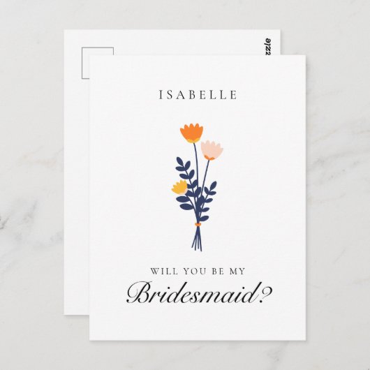 Carte Postale Proposition Florale Moderne (Devant / Derrière)