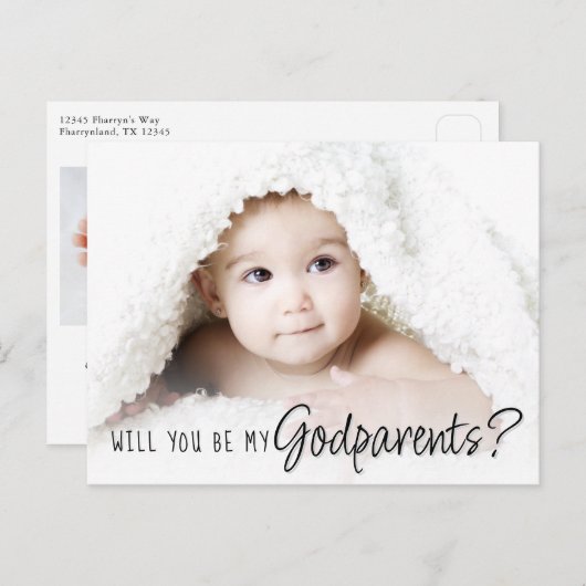 Carte Postale Proposition parent | Simple Script classique 2 pho (Devant / Derrière)