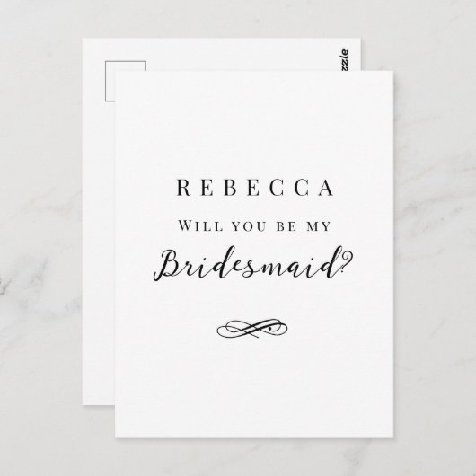 Carte Postale Proposition simple en noir et blanc (Devant / Derrière)