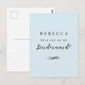 Carte Postale Proposition simple et élégante de Bridesmaid (Devant / Derrière)