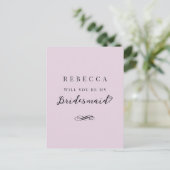 Carte Postale Proposition simple et élégante de Bridesmaid (Debout devant)