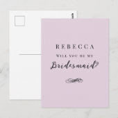 Carte Postale Proposition simple et élégante de Bridesmaid (Devant / Derrière)
