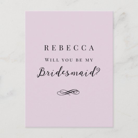 Carte Postale Proposition simple et élégante de Bridesmaid (Devant)
