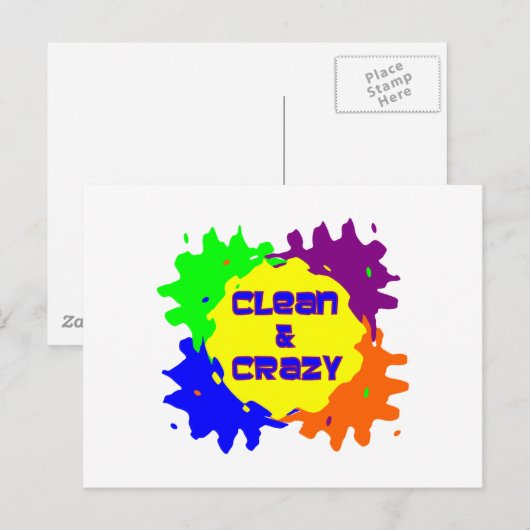 Carte Postale Propre et fou (Devant / Derrière)