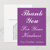 Carte postale propre "Merci de votre gentillesse" (Devant / Derrière)