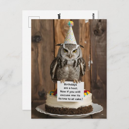 Carte Postale Propre sur le gâteau d'anniversaire note d'attente (Devant / Derrière)