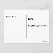 Carte Postale Propre sur le gâteau d'anniversaire note d'attente (Dos)