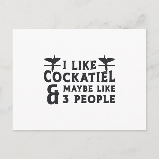 Carte Postale Propriétaires De Cockatiel J'Aime Cockatiel Oiseau (Devant)