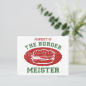 Carte Postale Propriété de Burger Meister (Debout devant)